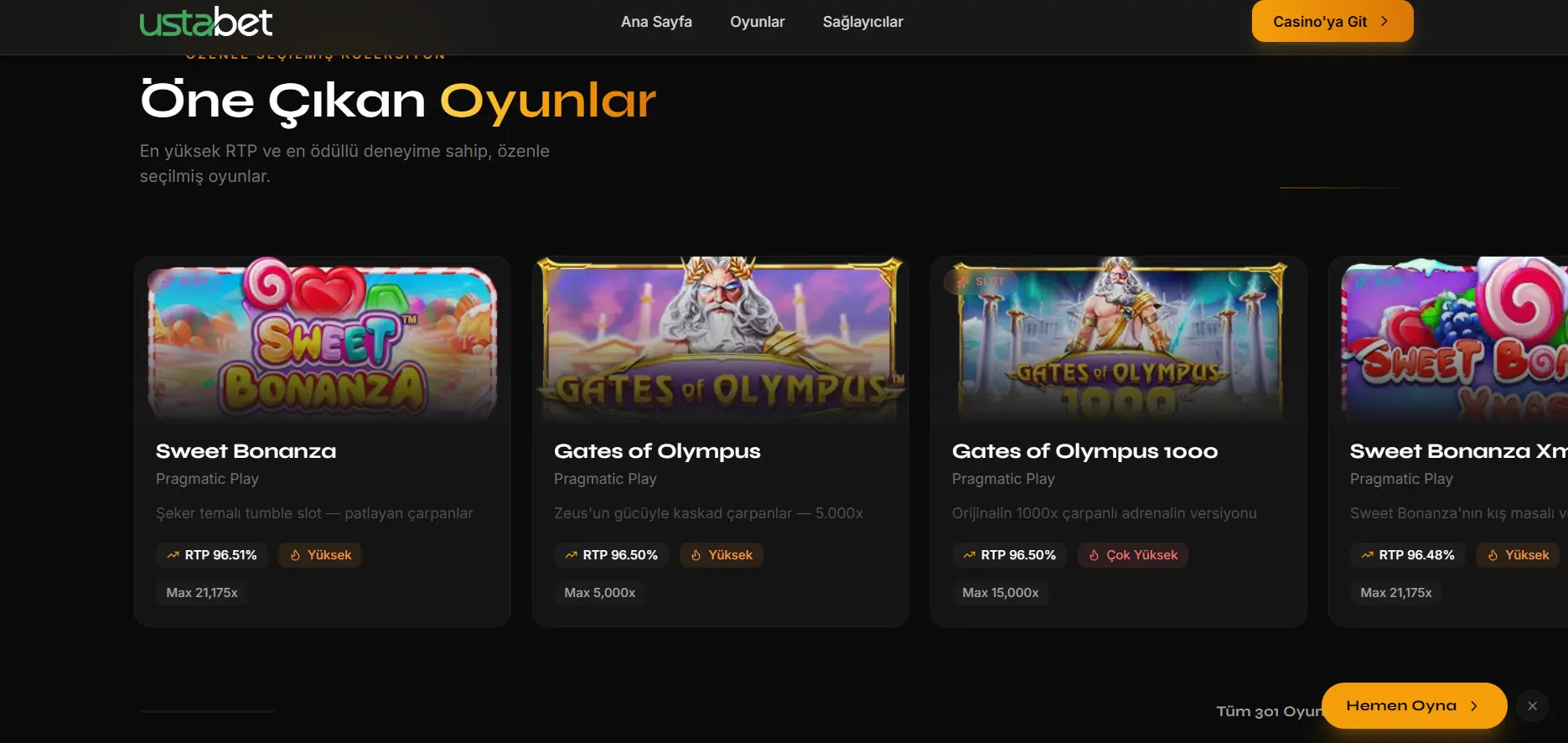 UstaBet Casino – Juegos online, apuestas y servicios para jugadores image 3